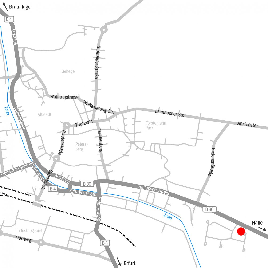 Anfahrt ADAC Vertretung Nordhausen