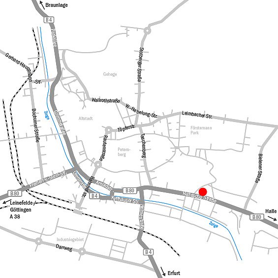 Anfahrt smart Center Nordhausen